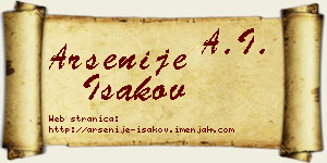 Arsenije Isakov vizit kartica